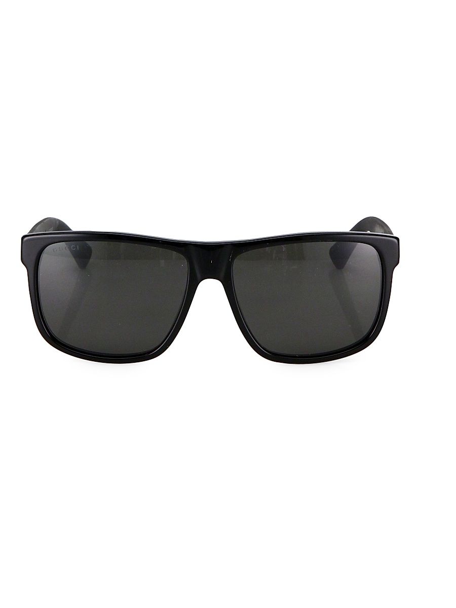 Men's 58MM Square Sunglasses - Black
