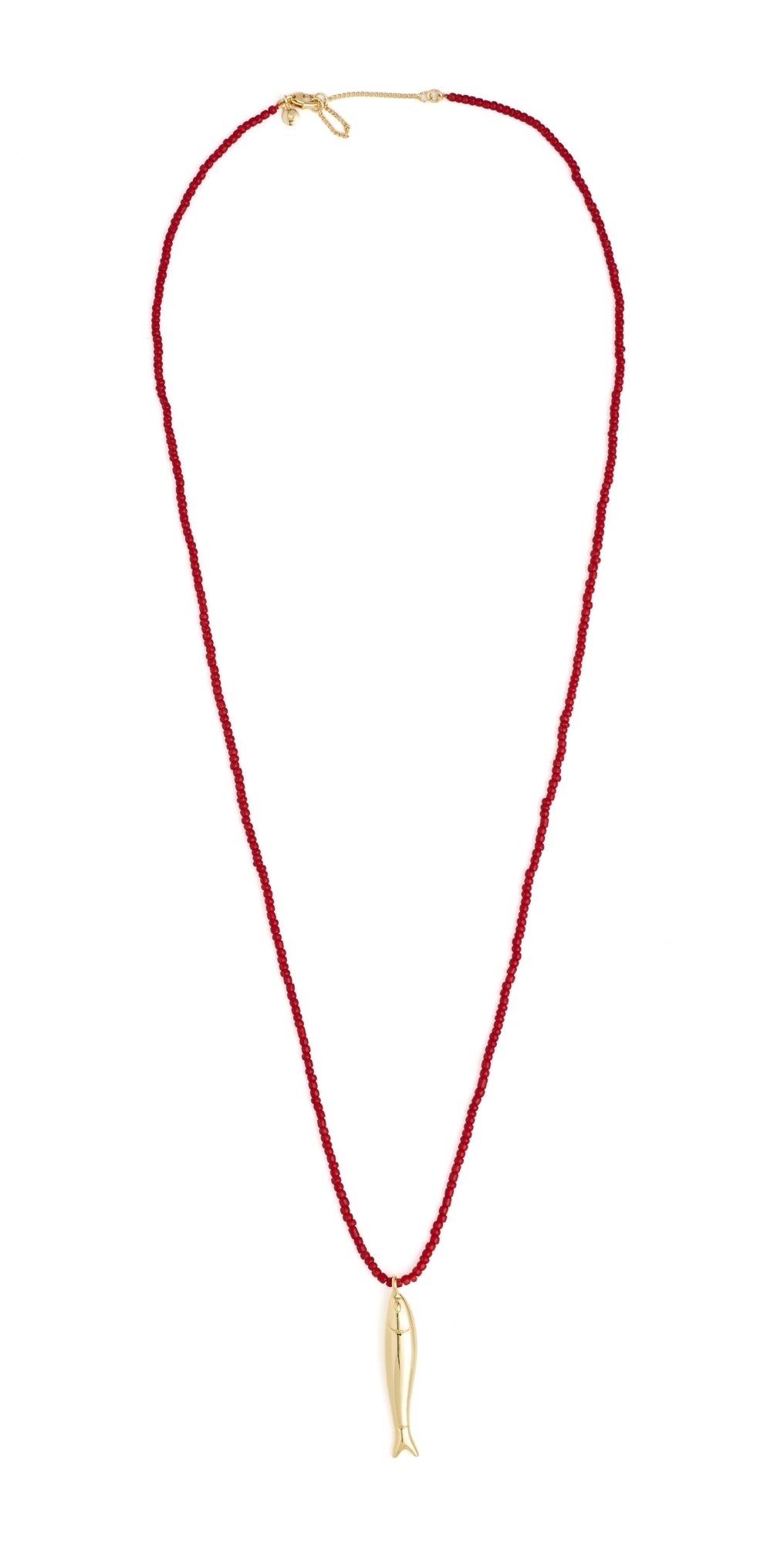 Madewell Large Sardine Beaded Necklace Antique Gold One Size