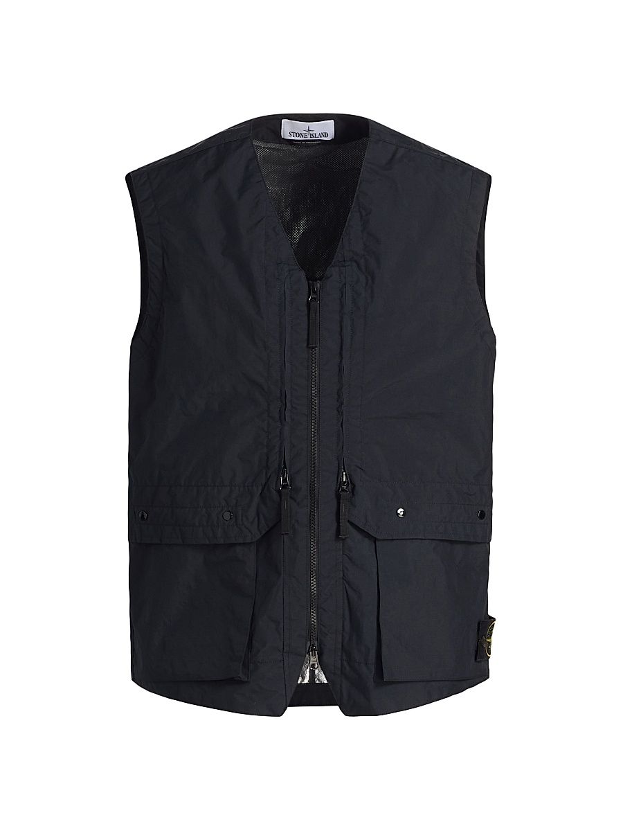 Men's Full-Zip Tactical Vest - Navy Blue - Size Small