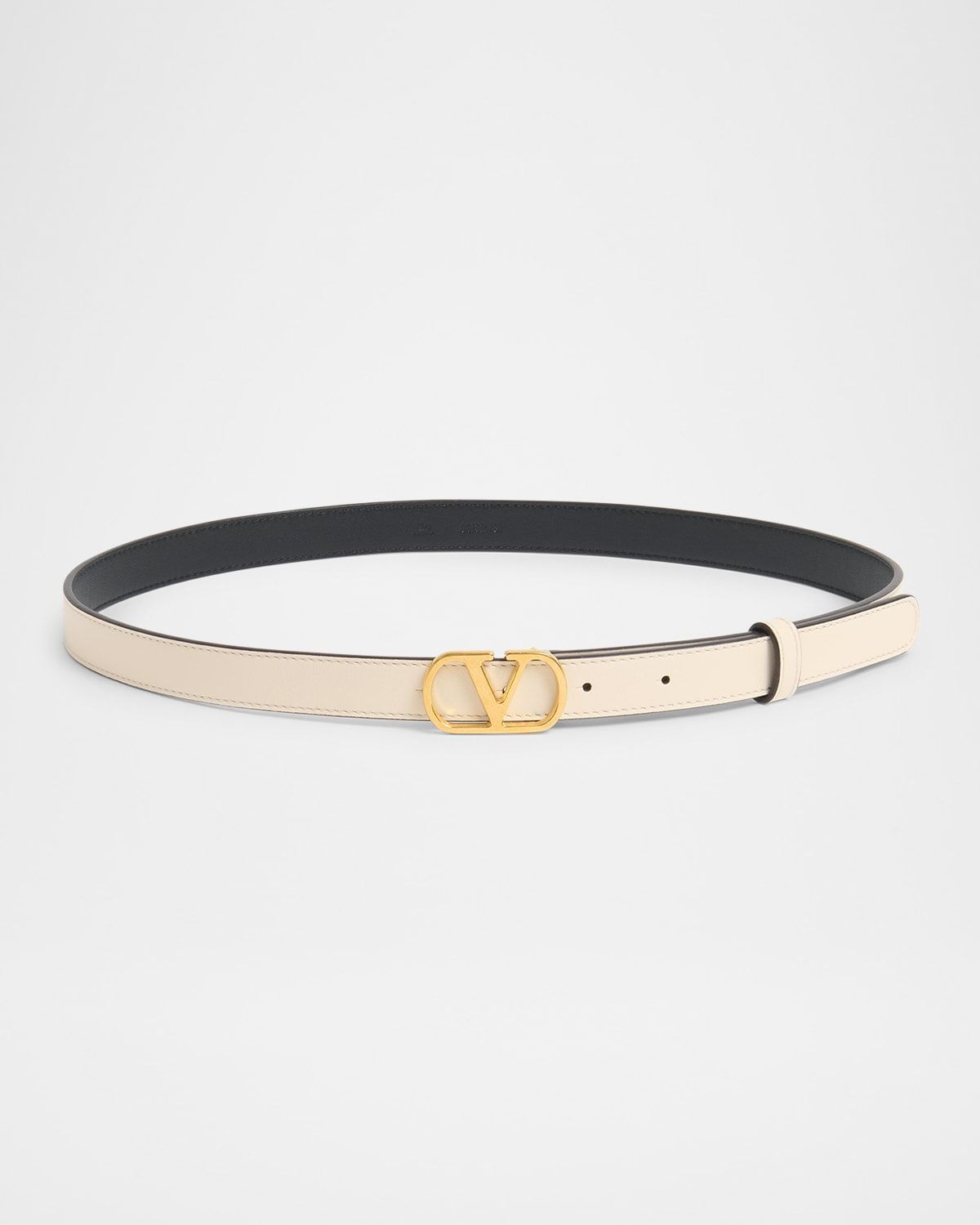 VLogo Signature Leather Skinny Belt, 20mm