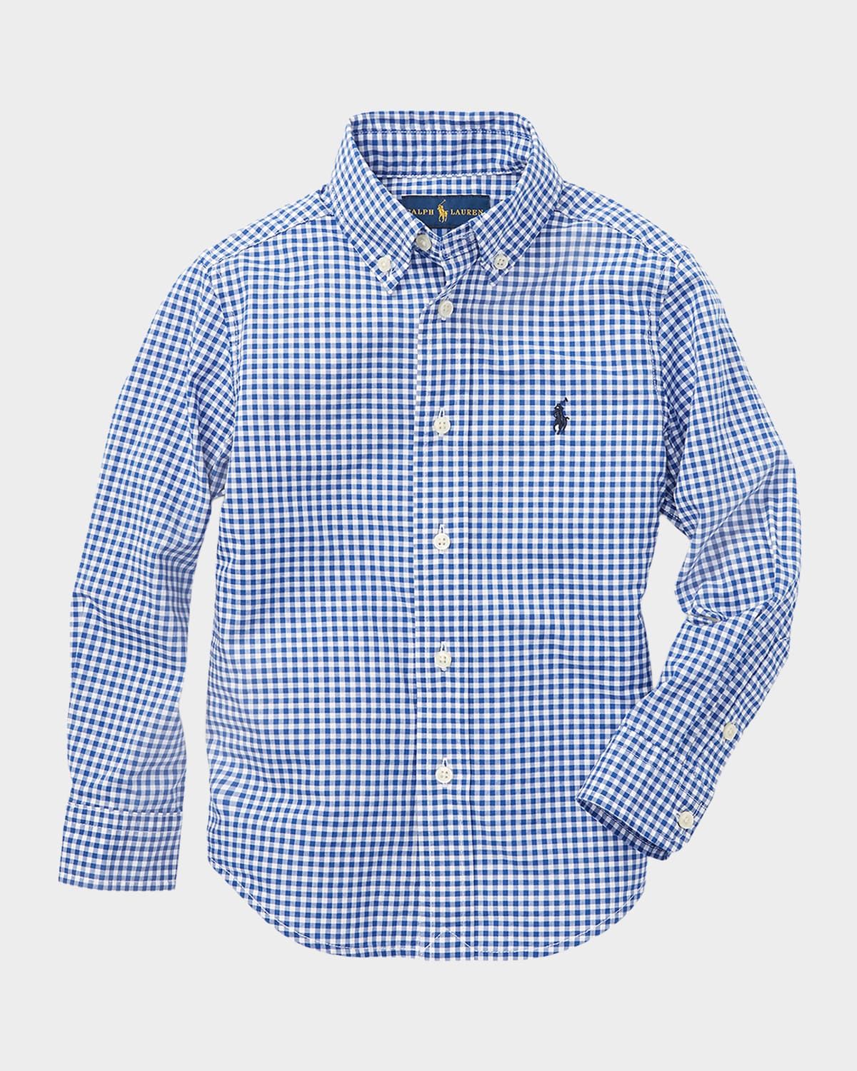 Poplin Woven Gingham Sport Shirt, Size 2-7