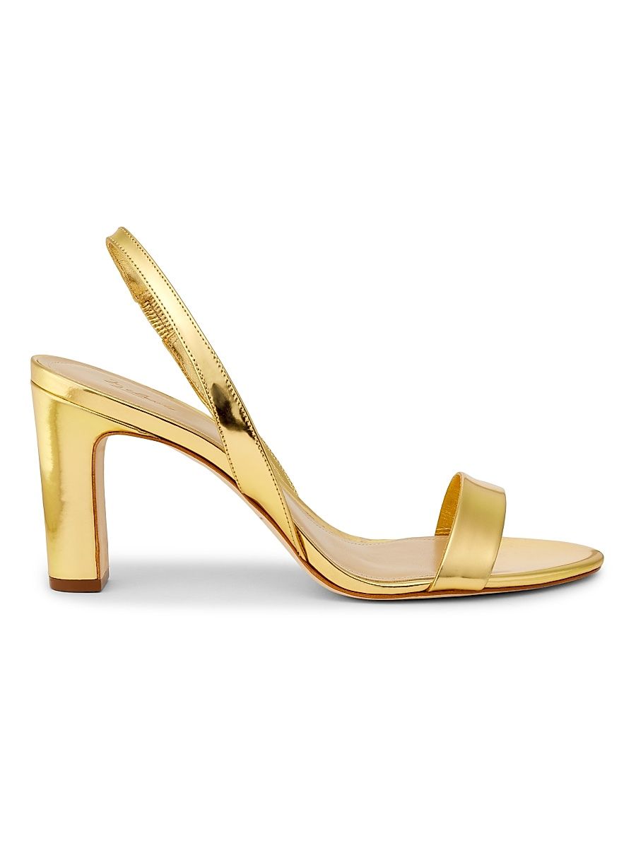 Women's Slingback 85MM Leather Sandals - Gold - Size 11