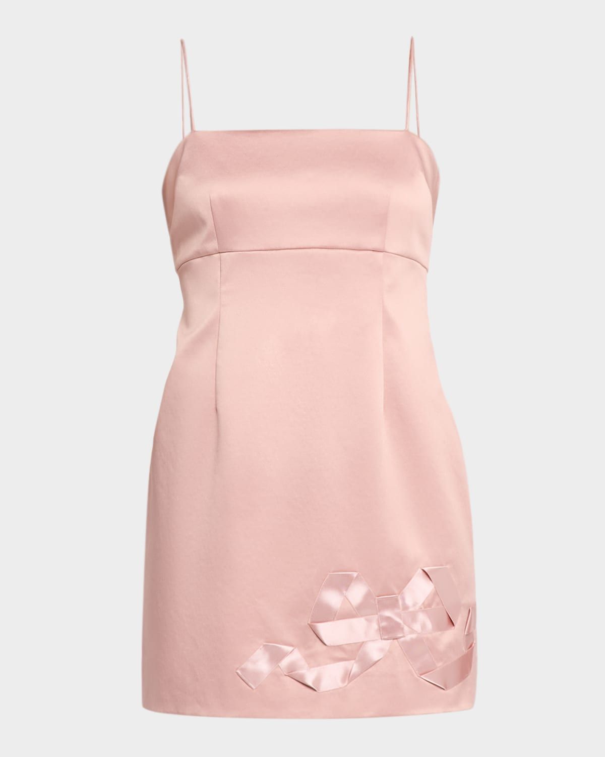 Avena Satin Bow Detail Mini Dress