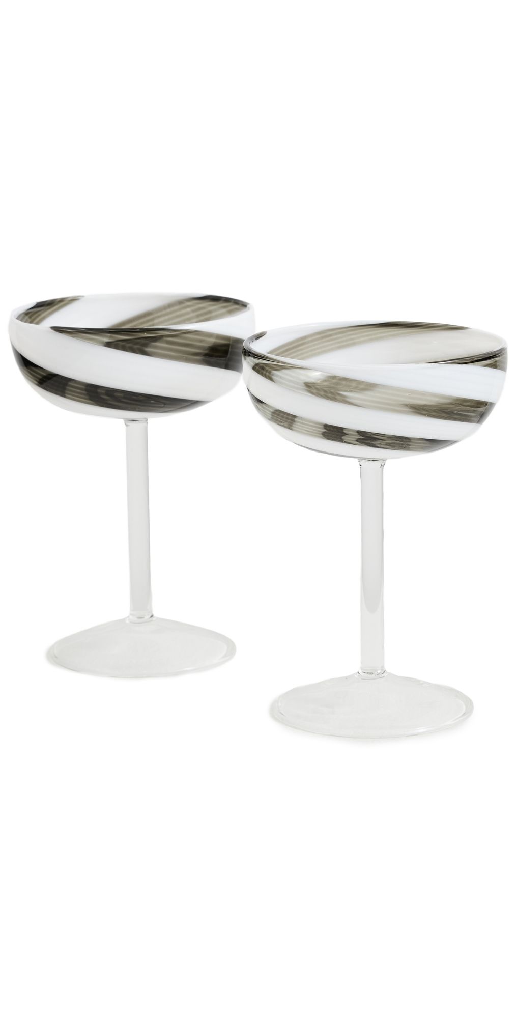 FAZEEK Swirl Coupe Glasses Set of 2 Black/White One Size