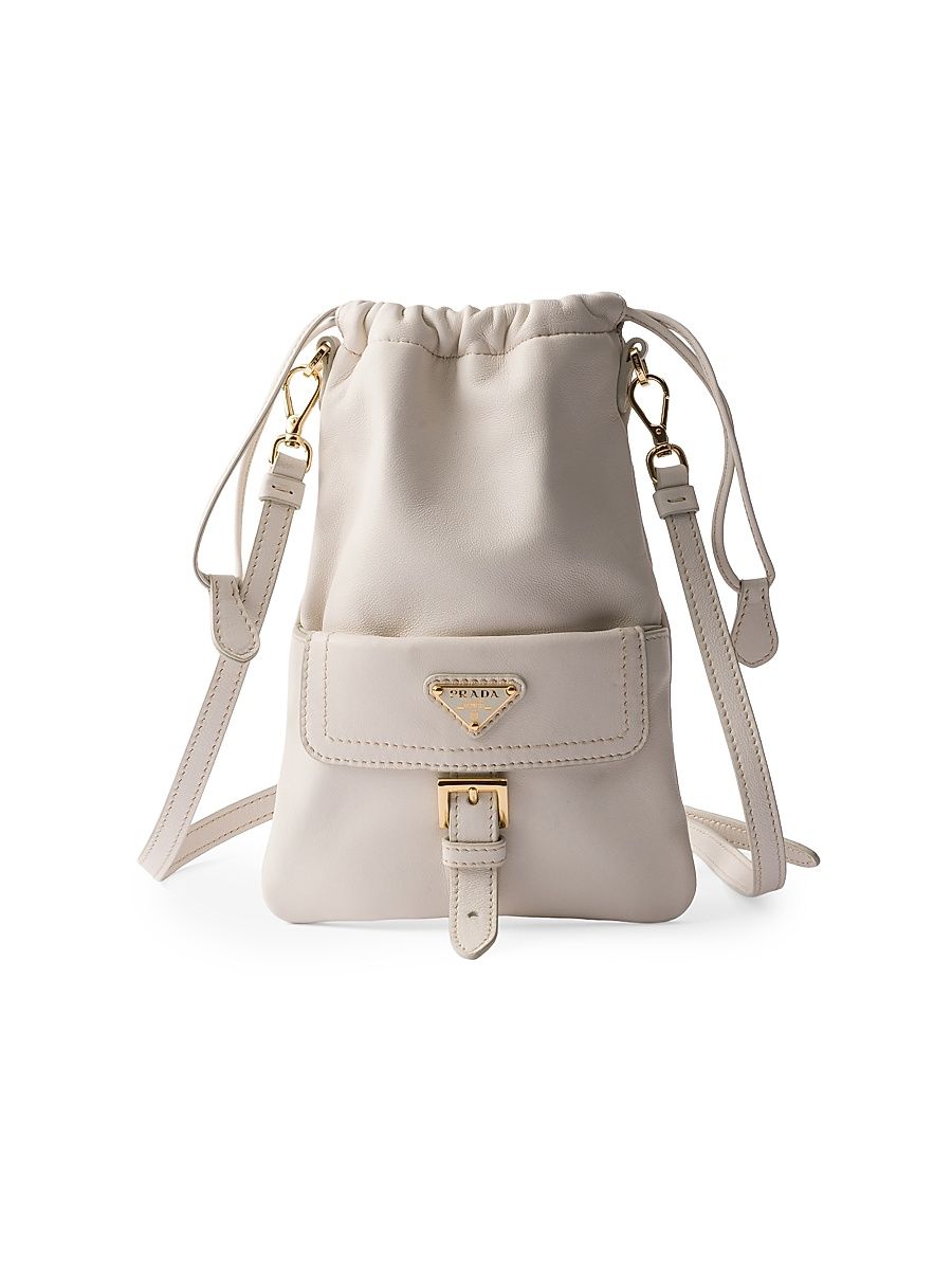 Women's Nappa Leather Pouch - Beige Khaki