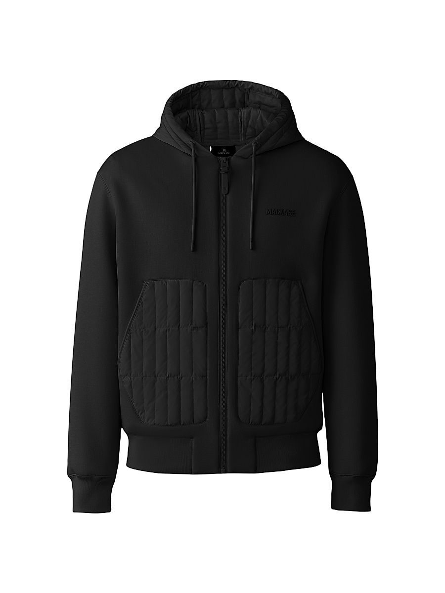 Men's Cruz Quilted Hoodie - Black - Size Small