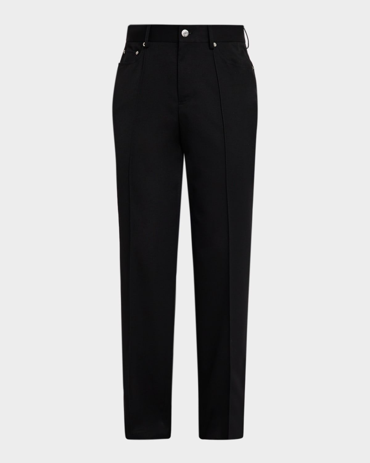 Men & apos;s Straight-Leg Pintuck Pleated Five-Pocket Trousers