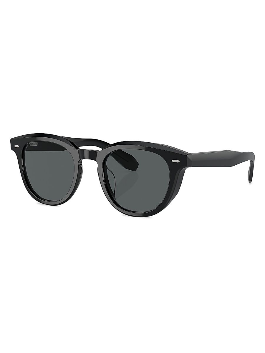 Men's N.05 48MM Rounded Square Sunglasses - Black Blue Grey