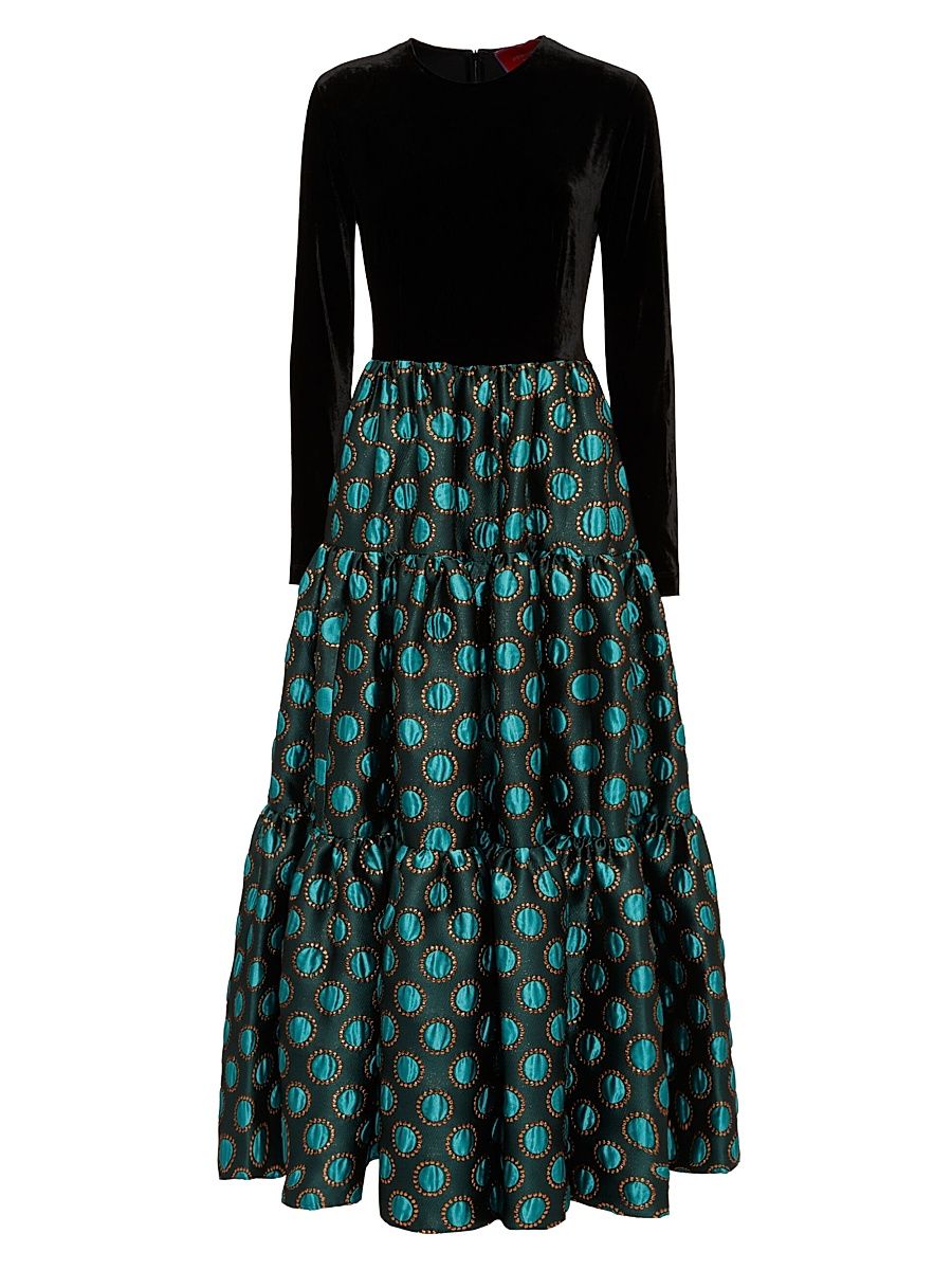 Women's Big Dress - Jacquard Winter Sun Emerald - Size XXS