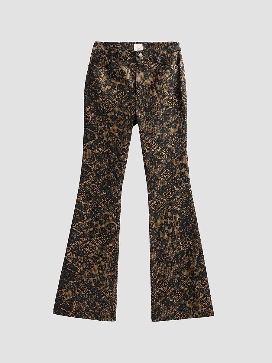 Women's Charlie Patchwork-Lace Print Jeans - Biscotti Black - Size 16