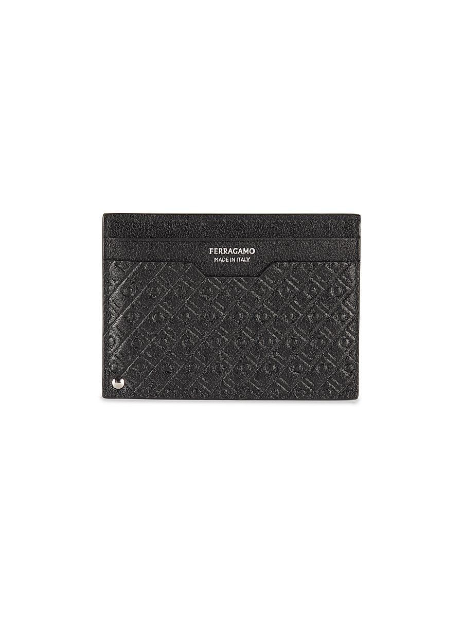 Men's Mini Embossed Card Holder - Nero