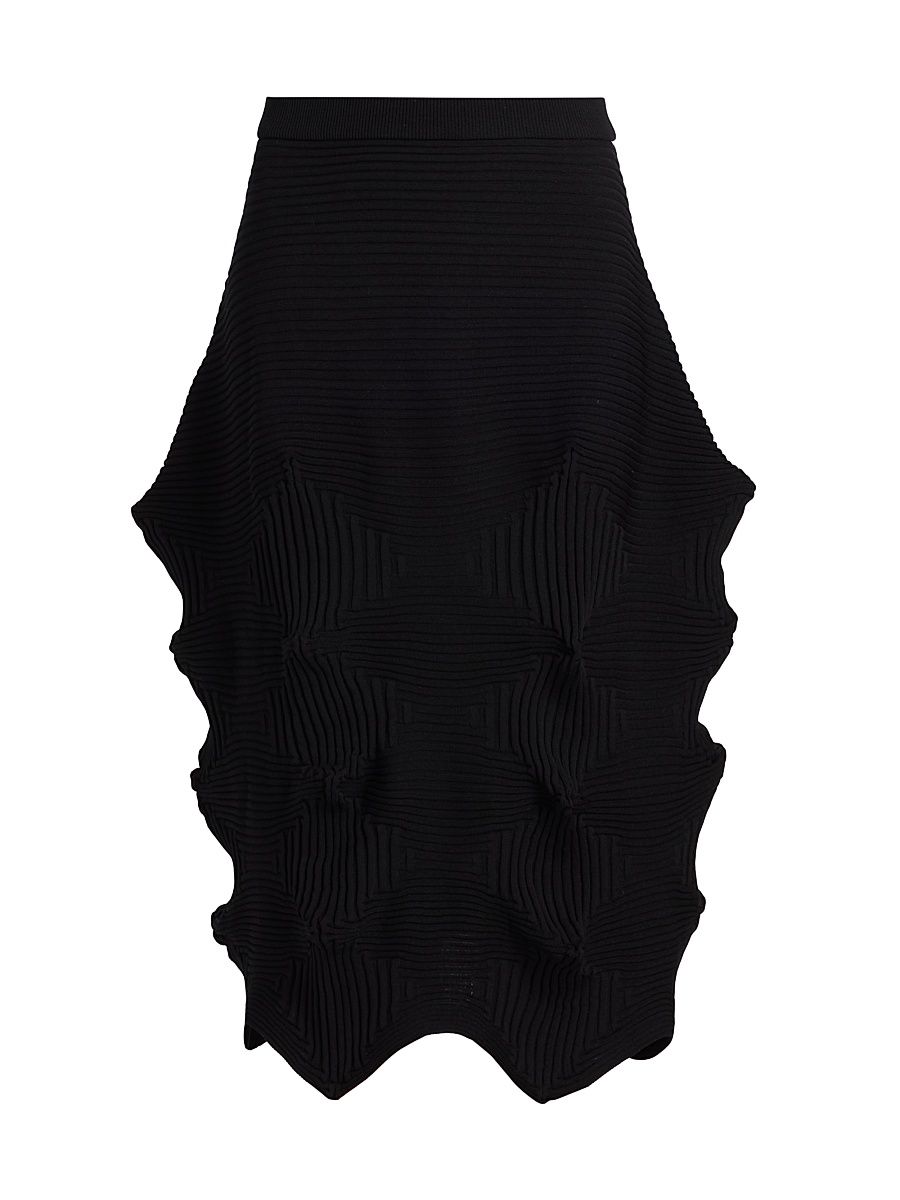 Women's Linkage Plissé Midi-Skirt - Black - Size Small