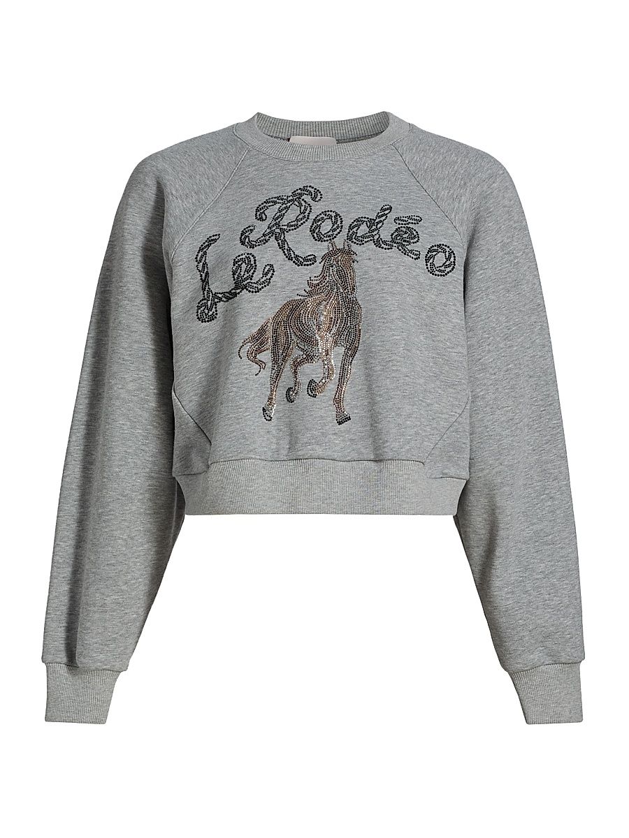 Women's Le Rodeo Jennifer Crewneck Sweater - Heather Grey - Size Medium