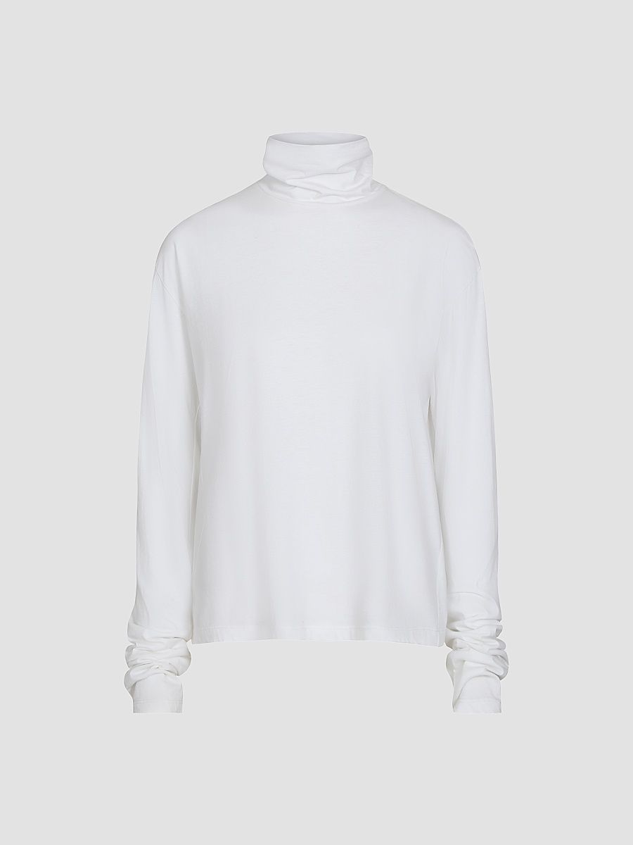 Women's Abby Cotton Turtleneck Top - White - Size Small