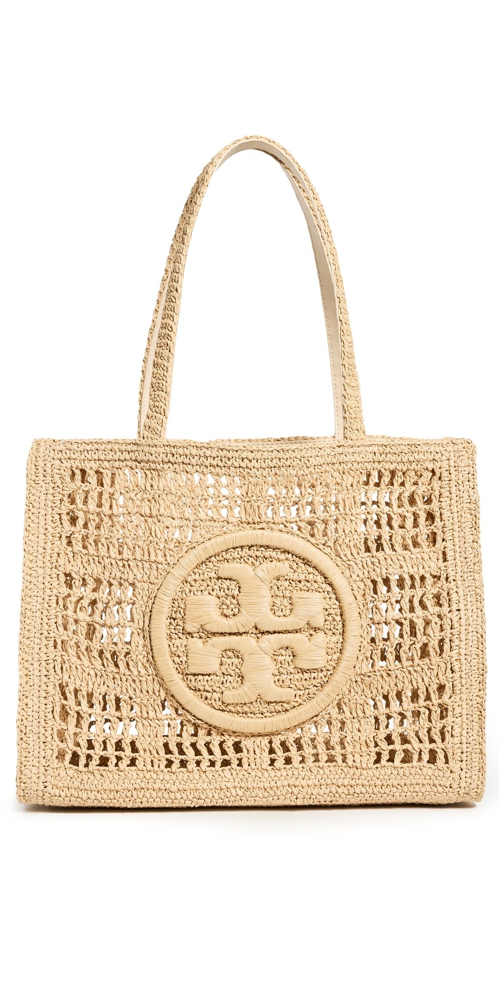 Tory Burch Ella Hand Crocheted Small Tote Natural One Size