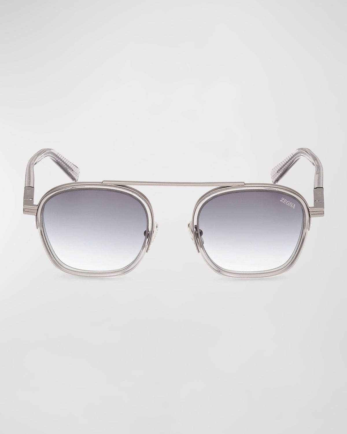 Men & apos;s Orizzonte I Geometric Acetate and Metal Sunglasses