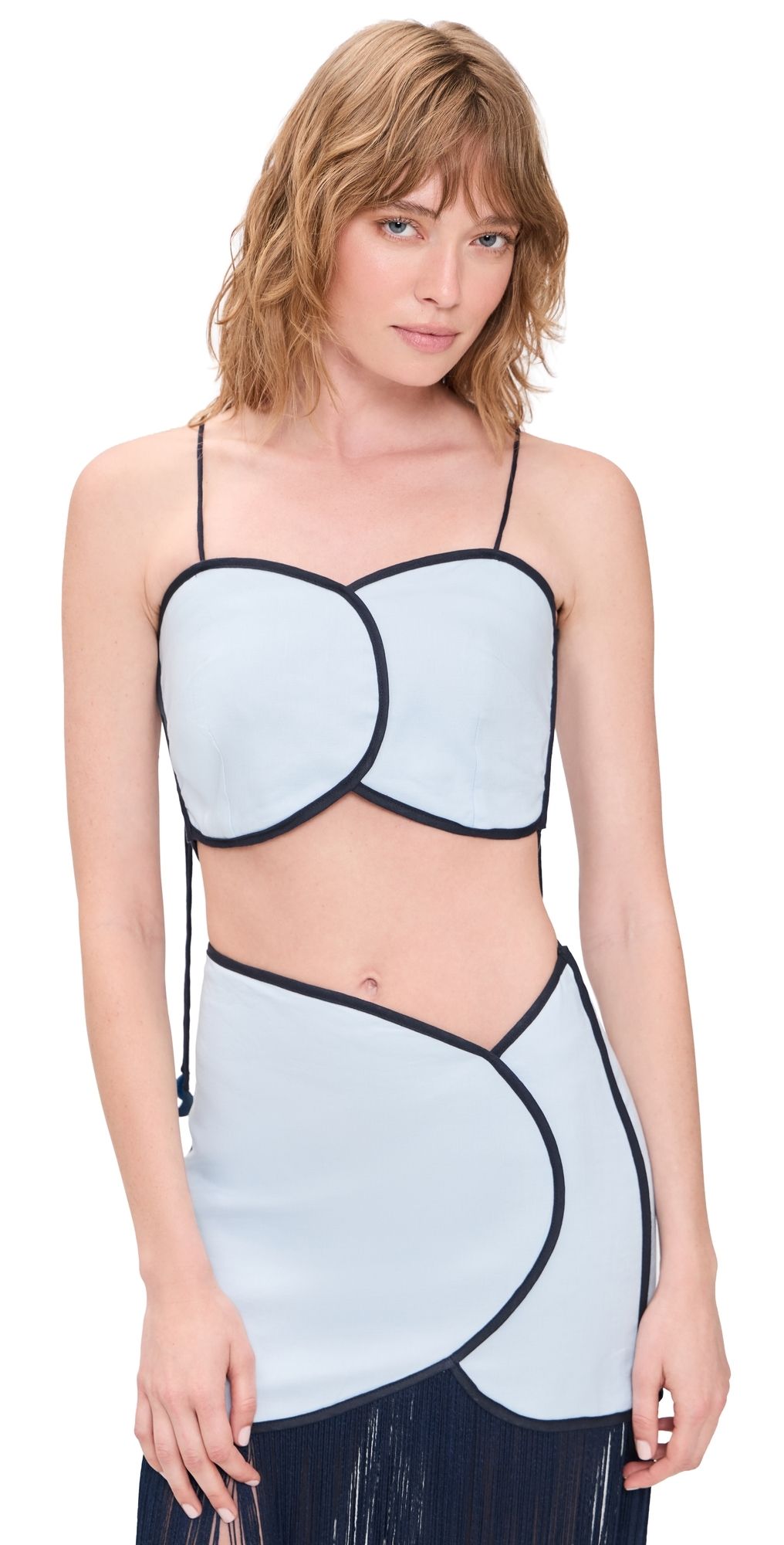 Azulu Aveiro Linen Top Ice Blue XL