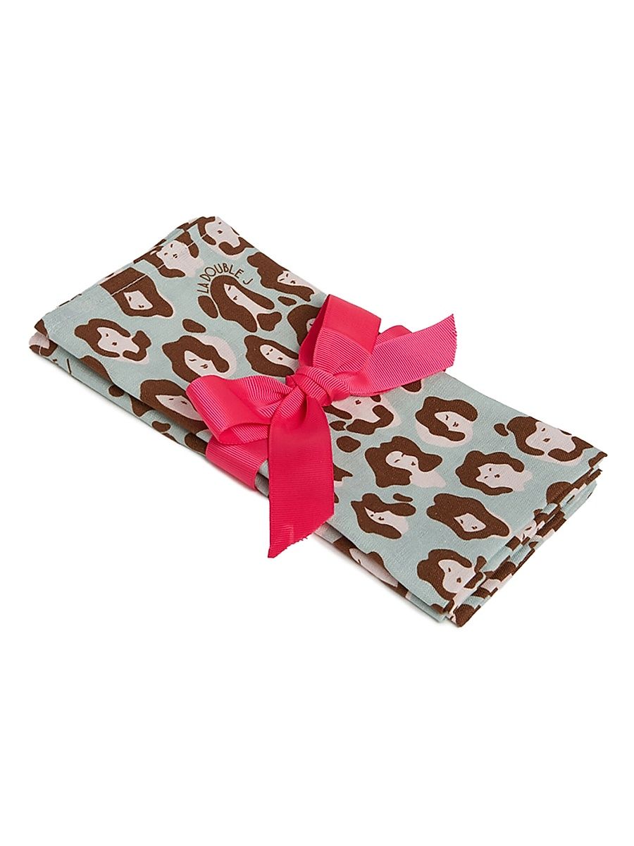Large Napkins Set of 2 - Lady Leopard Acqua Acquamarin
