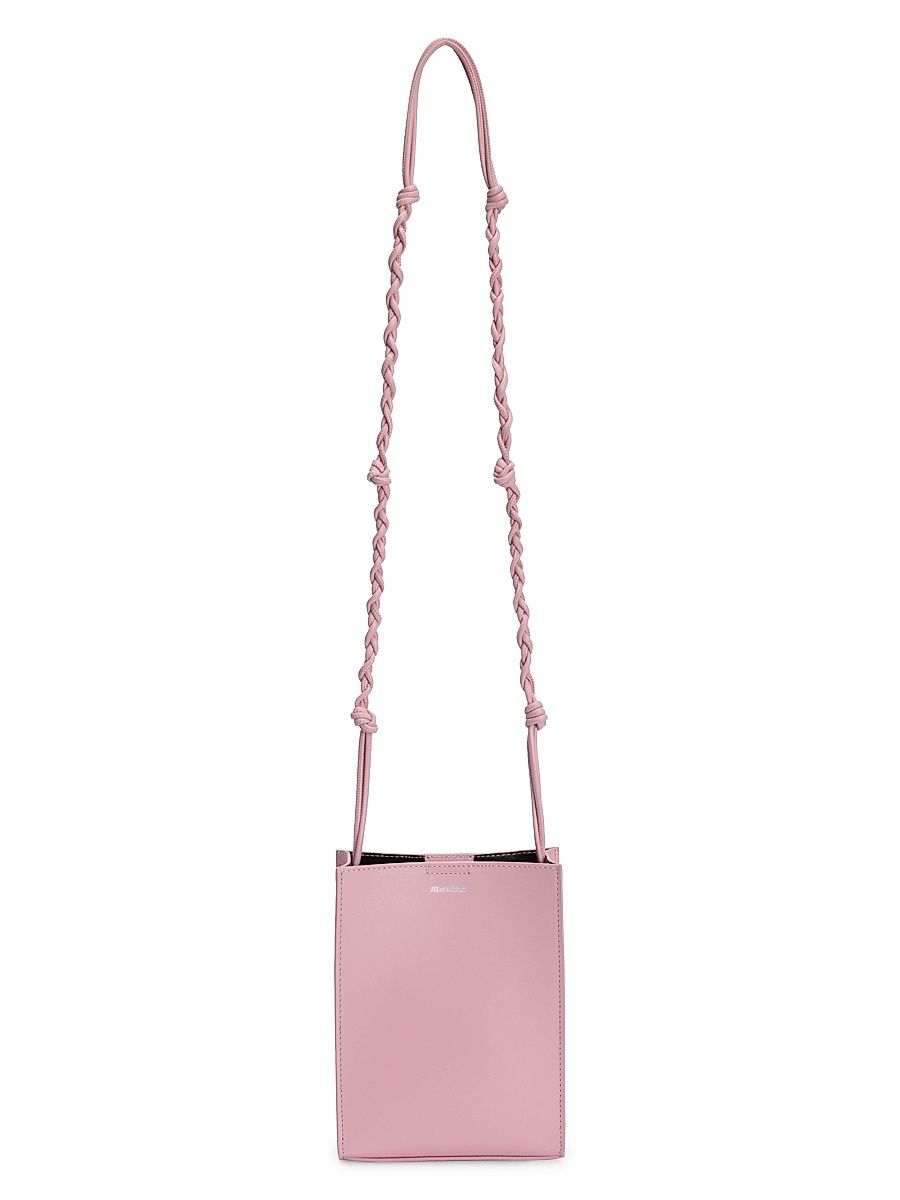 Women's Small Tangle Logo Leather Shoulder Bag - Neon Rose