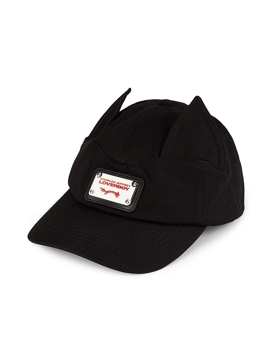 Men's Ears Twill Baseball Cap - Black