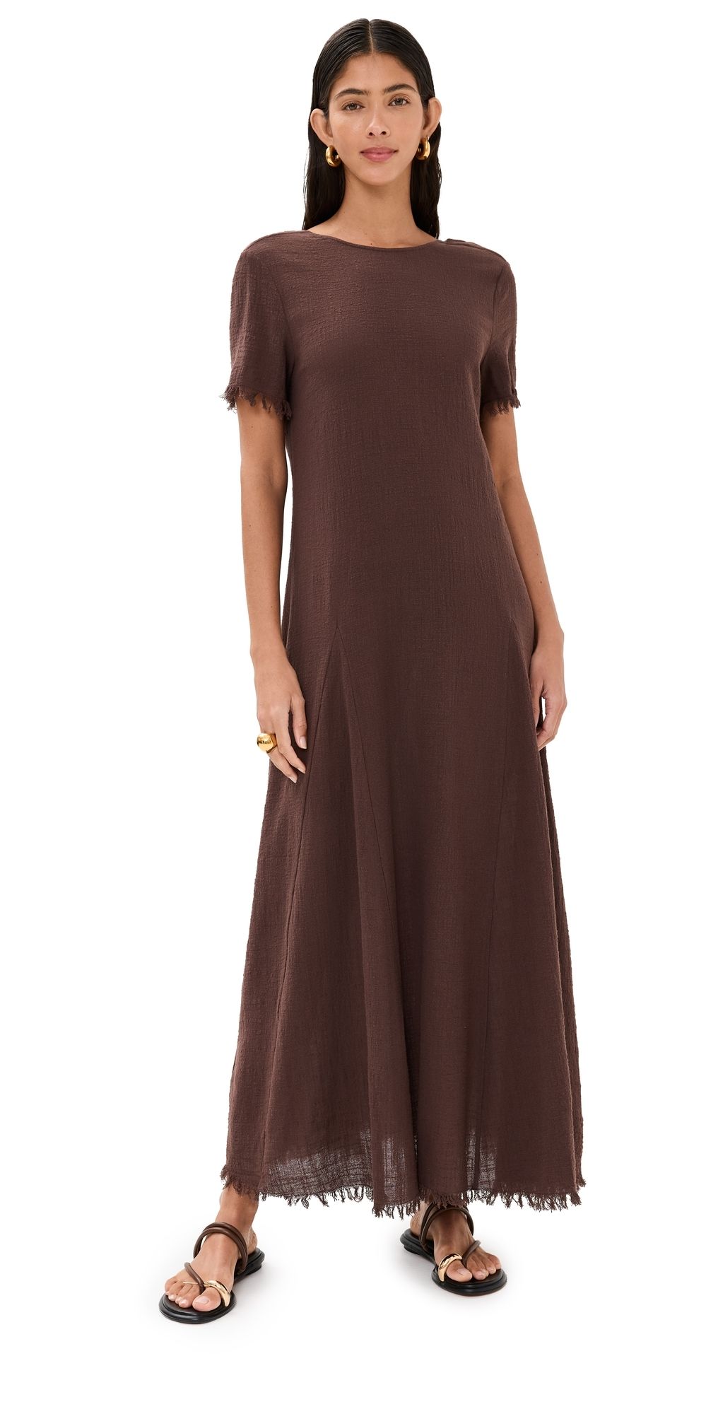 STAUD Le Havre Dress Dark Chocolate XS/S