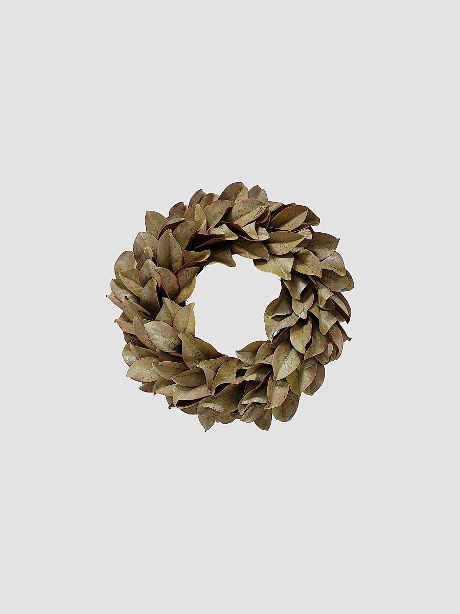 Artificial Dry Magnolia Leaf Wreath