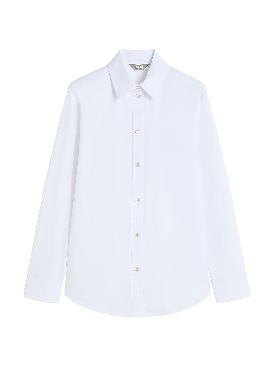 Women's Cotton Satin Shirt - Optical White - Size 16