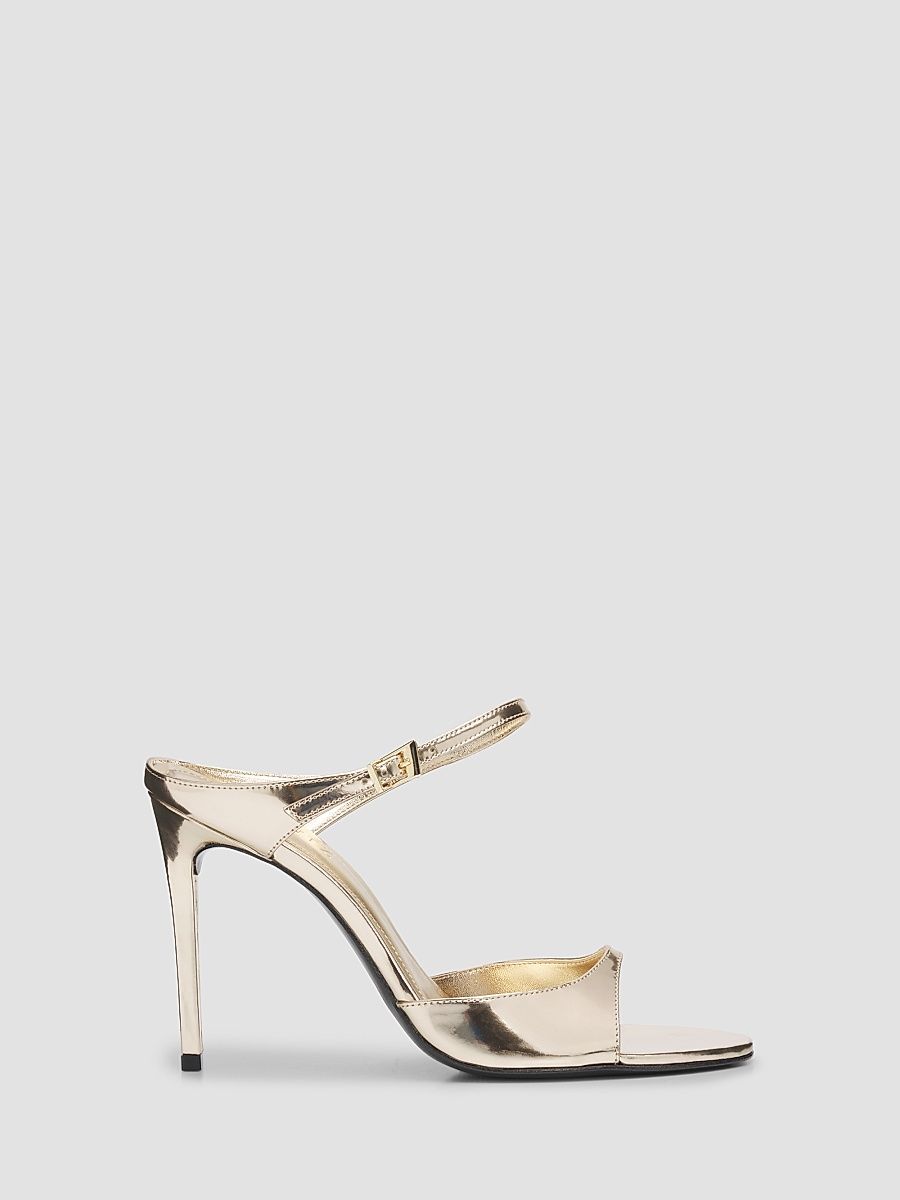 Women's Lyra 100MM Patent Leather Slip-On Sandals - Platinum - Size 10