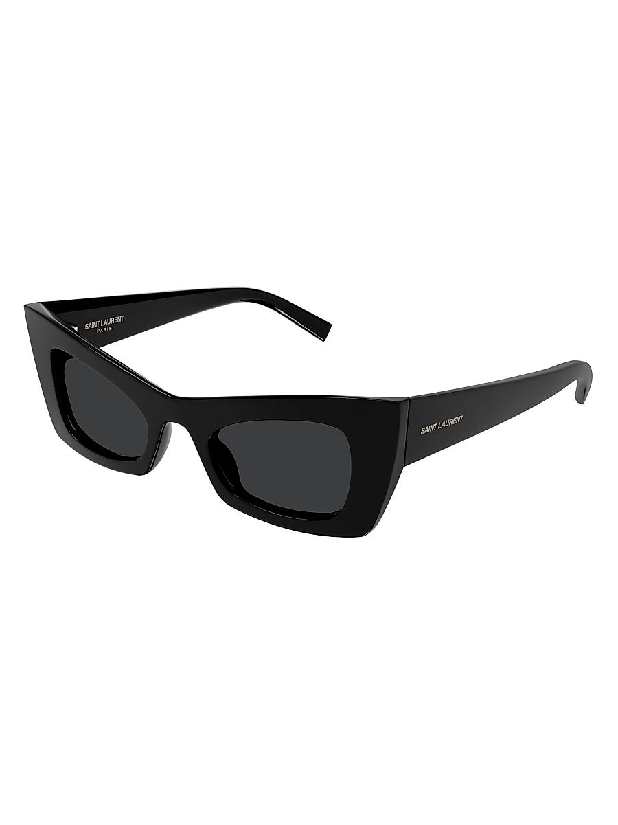 Women's Fashion Show 49MM Cat-Eye Sunglasses - Black Dark Grey