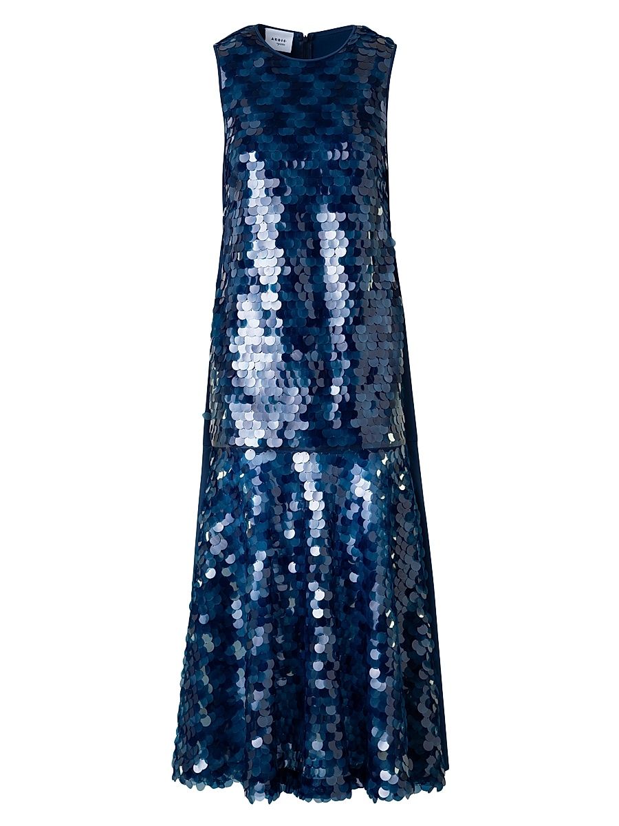 Women's Dot Sequined Midi Dress - Ink - Size 4