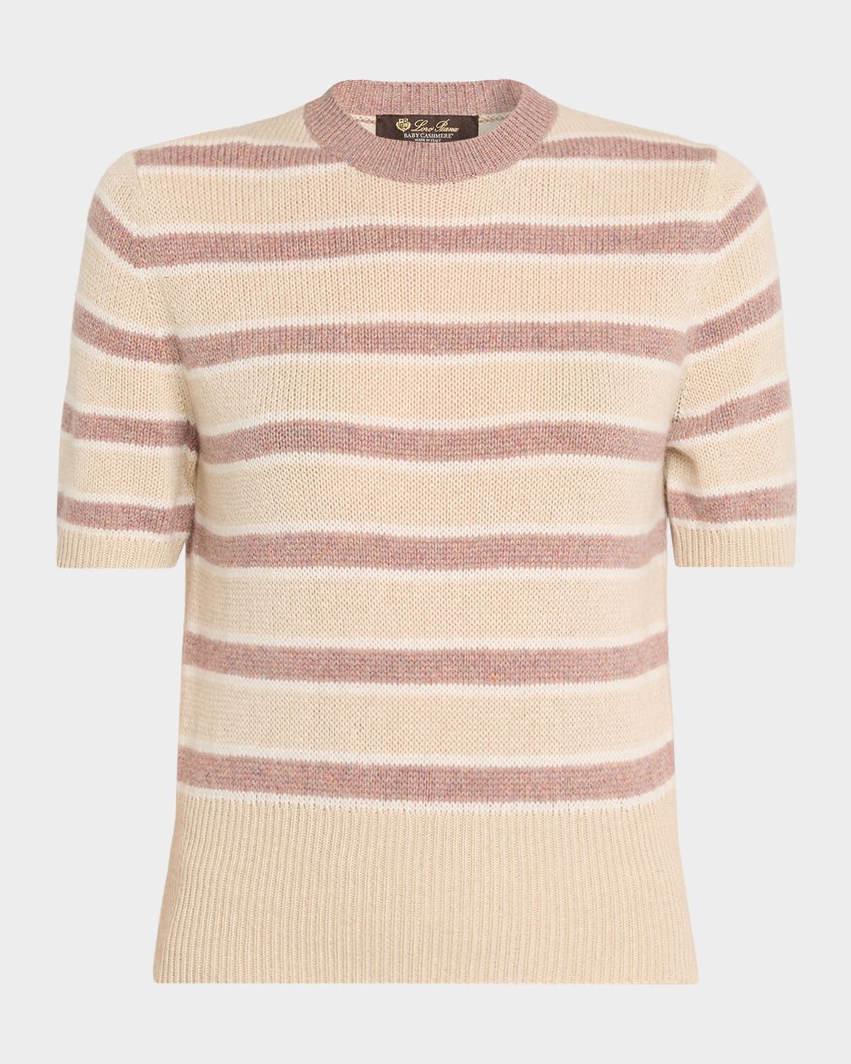 Fobello Cashmere Striped Crewneck Sweater