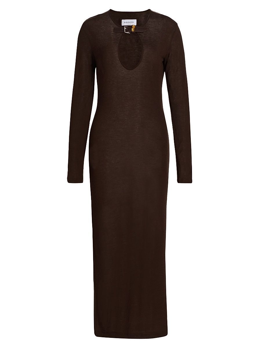 16Arlington Women's Cirrus Wool-Blend Jersey Midi-Dress - Ciocco Latoa Maro - Size 10