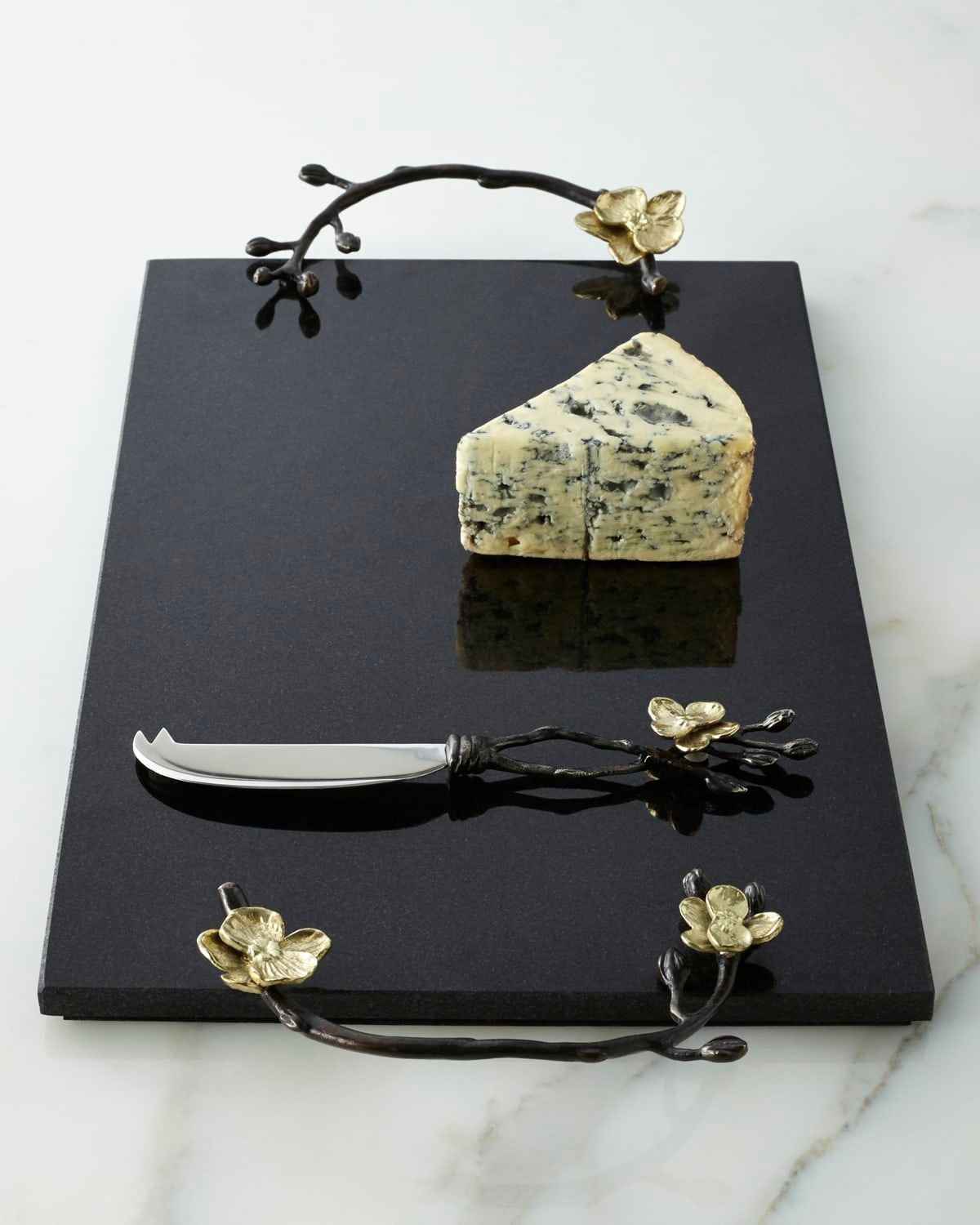 Gold Orchid Cheese Board & Knife