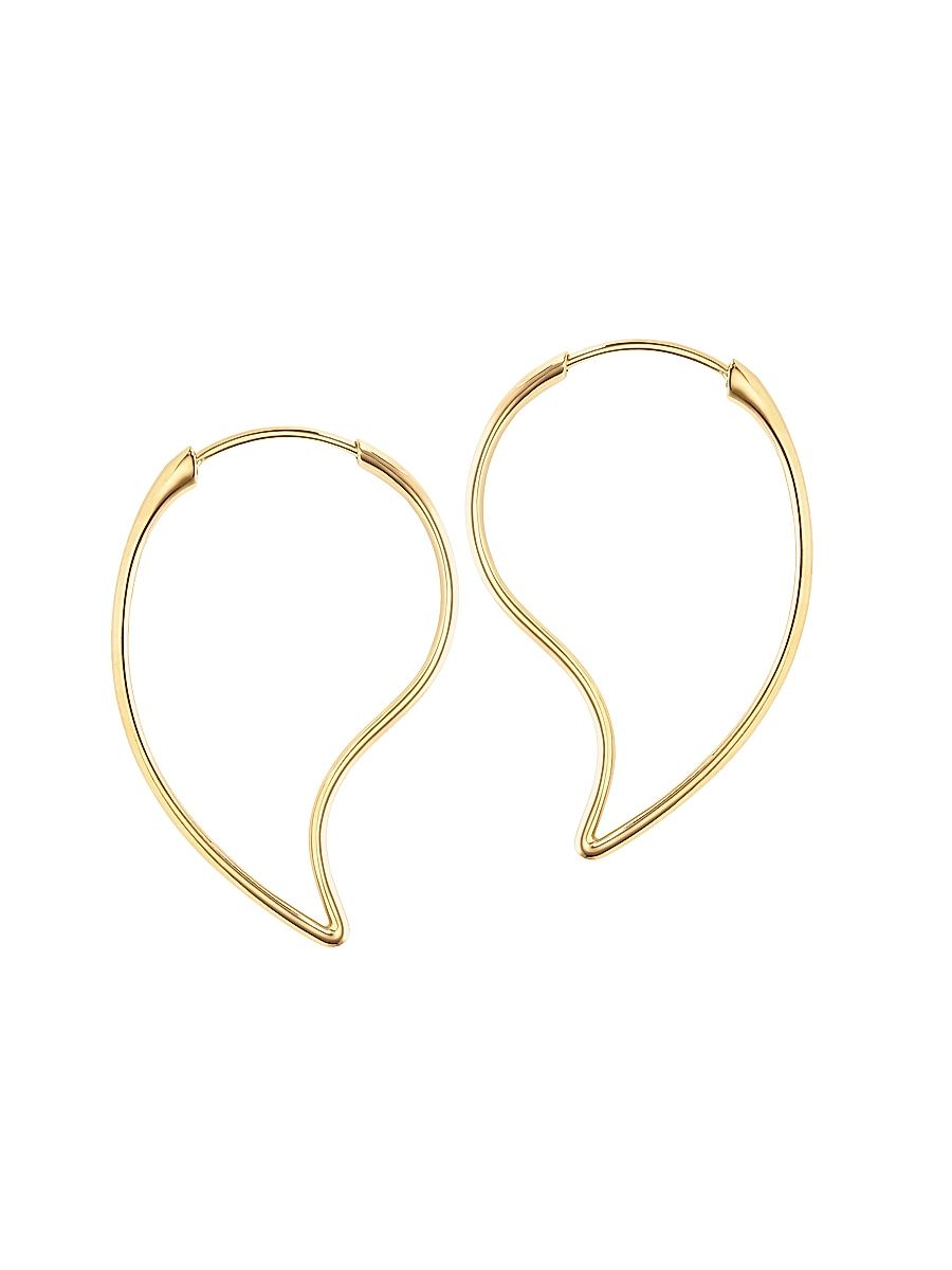 Women's Birks Pétale 18K Yellow Gold Hoop Earrings - Gold