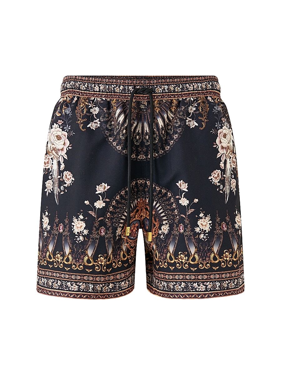 Men's Printed Mid-Length Board Shorts - Flamenco Folklore - Size Medium