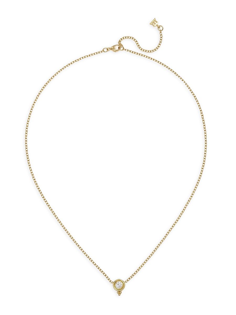 Women's Florence86 CL White Temple 18K Yellow Gold & 0.25 TCW Diamond Pendant Necklace - Gold