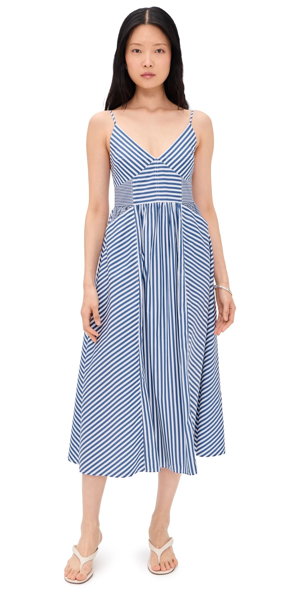 Tanya Taylor Vivien Dress Optic White/French Blue 4