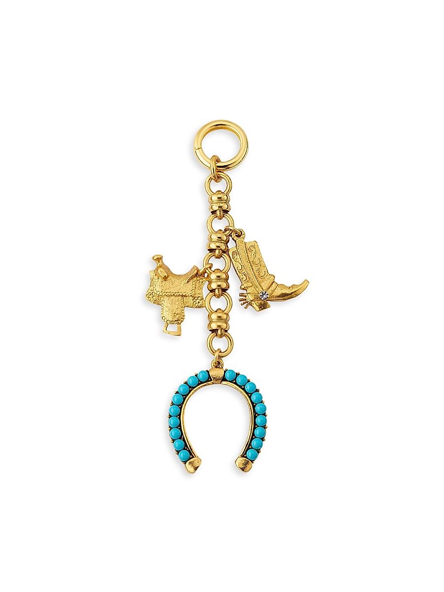Women's Florence Crystal, Acrylic & 24K-Gold-Plated Bag Charm - Blue