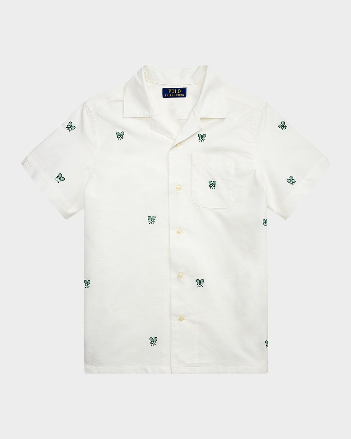 Boy & apos;s Tennis Embroidered Oxford Shirt, Size S-XL