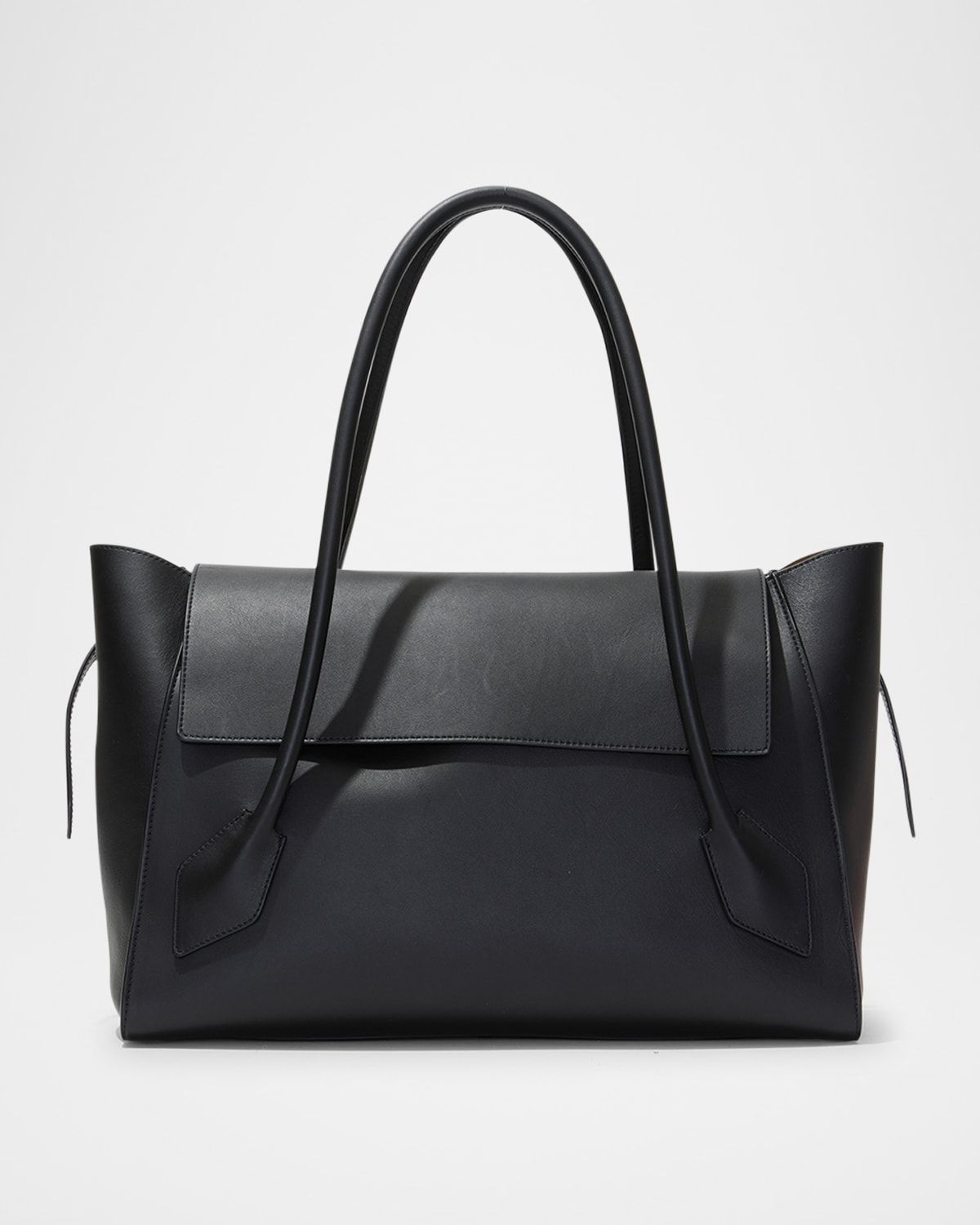 Tate Calf Leather Top-Handle Bag