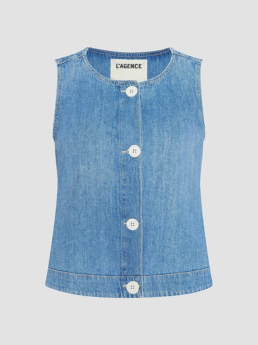 Women's Foster Denim Sleeveless Top - Seattle - Size XL