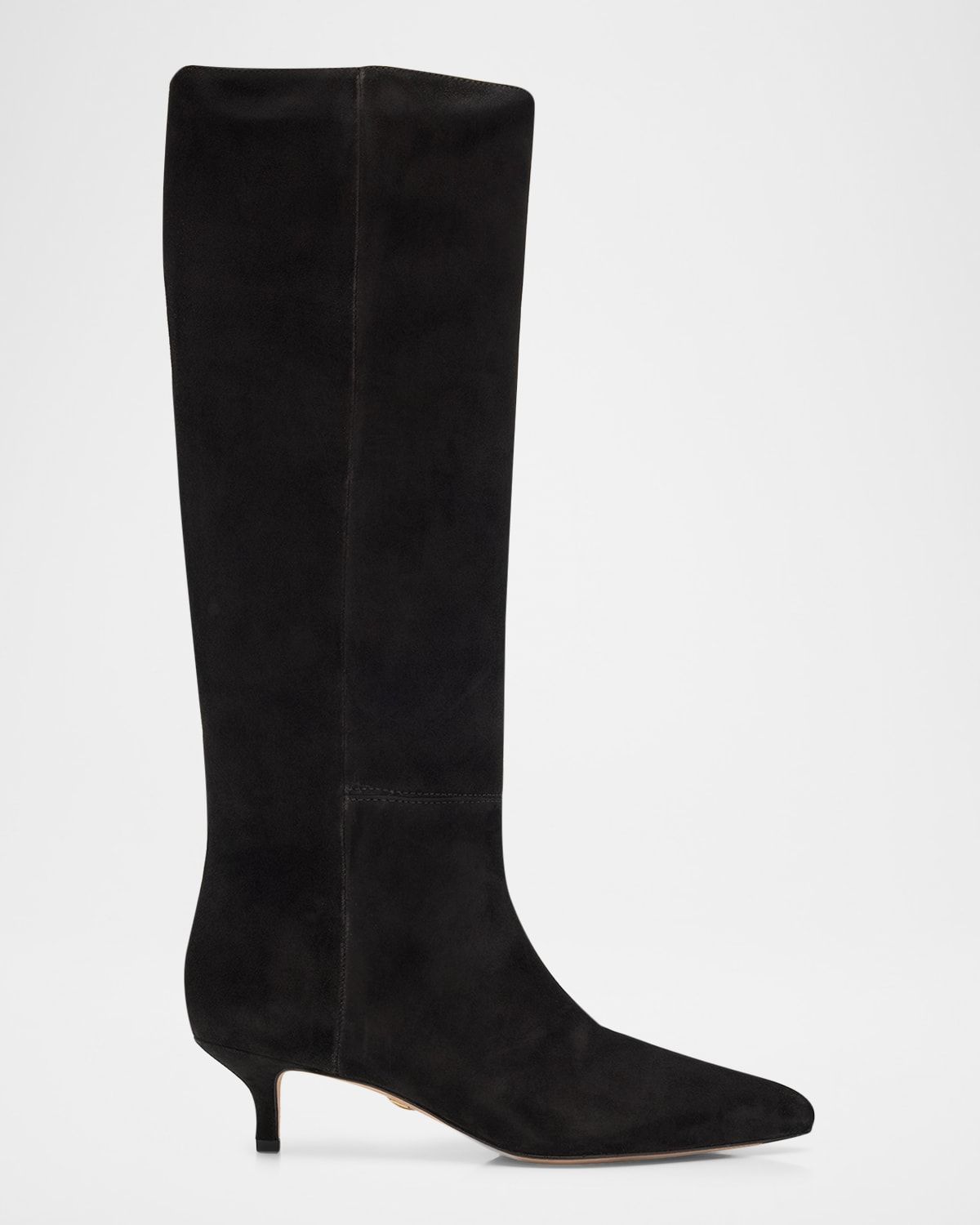 Lisa Suede Kitten-Heel Knee Boots