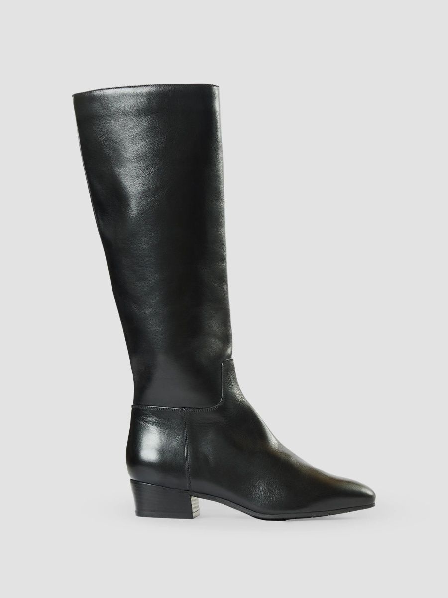 Aquatalia Women's Fuoco 40MM Leather Knee-High Boots - Black Leather - Size 10.5