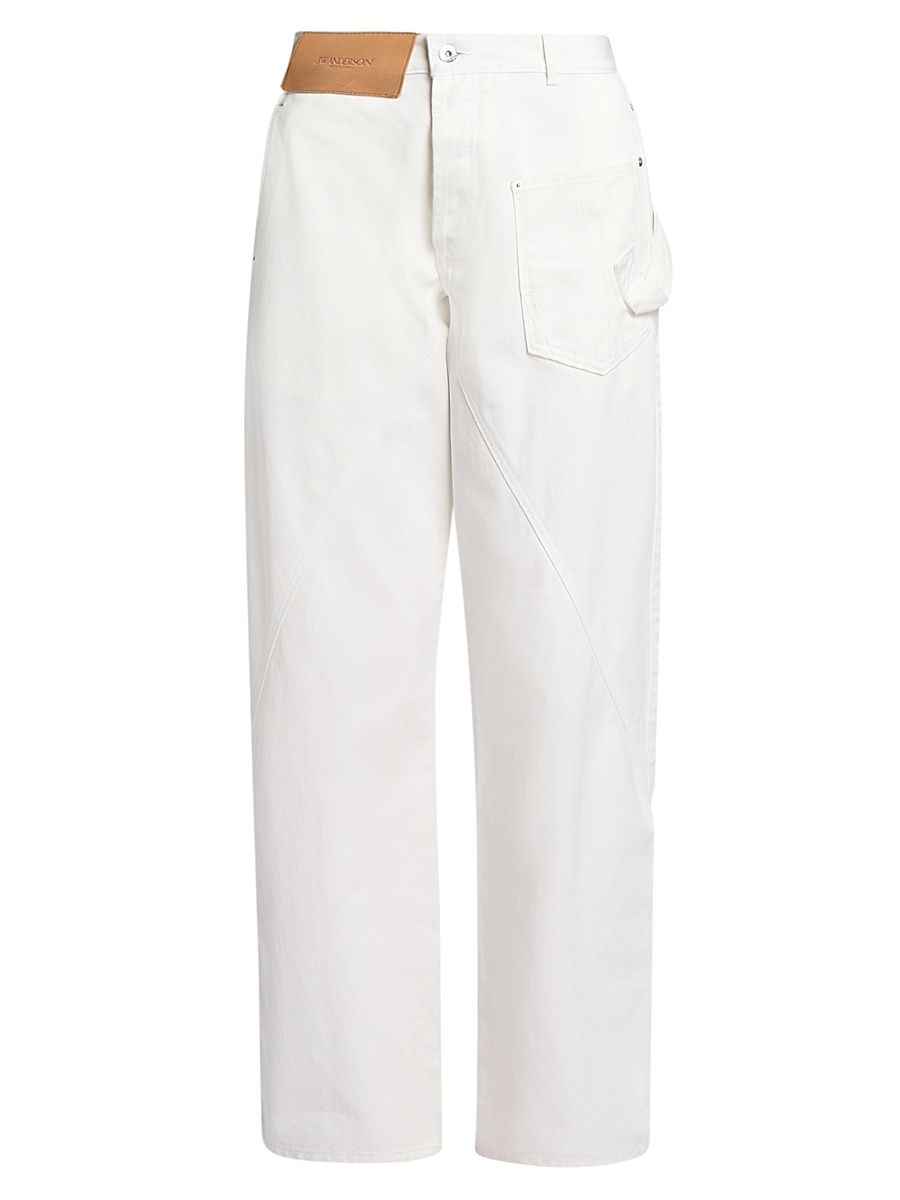 Women's Twisted Workwear Straight-Leg Jeans - Off White - Size 30