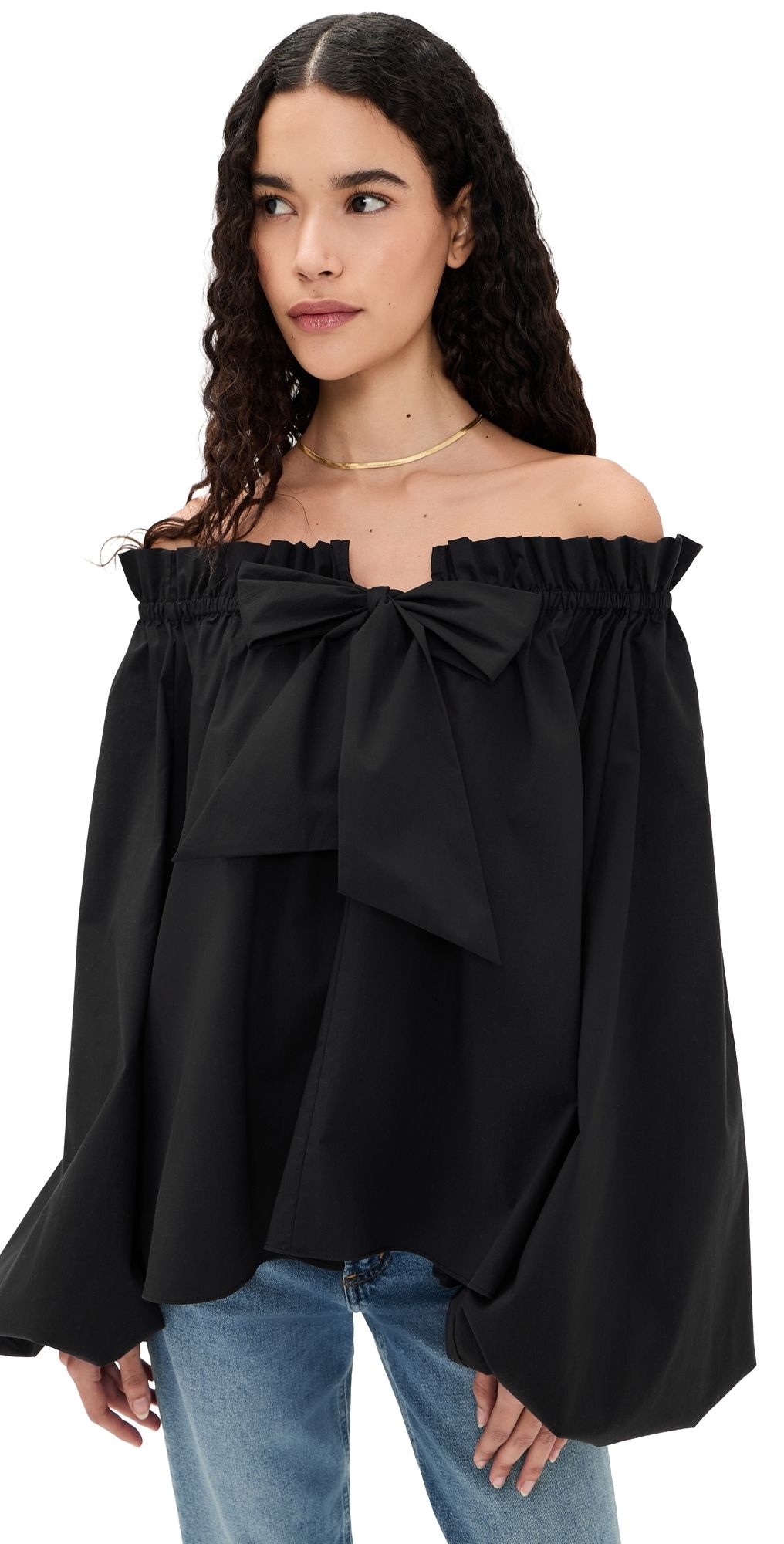 CAROLINE CONSTAS Adeline Tie Blouse Black M
