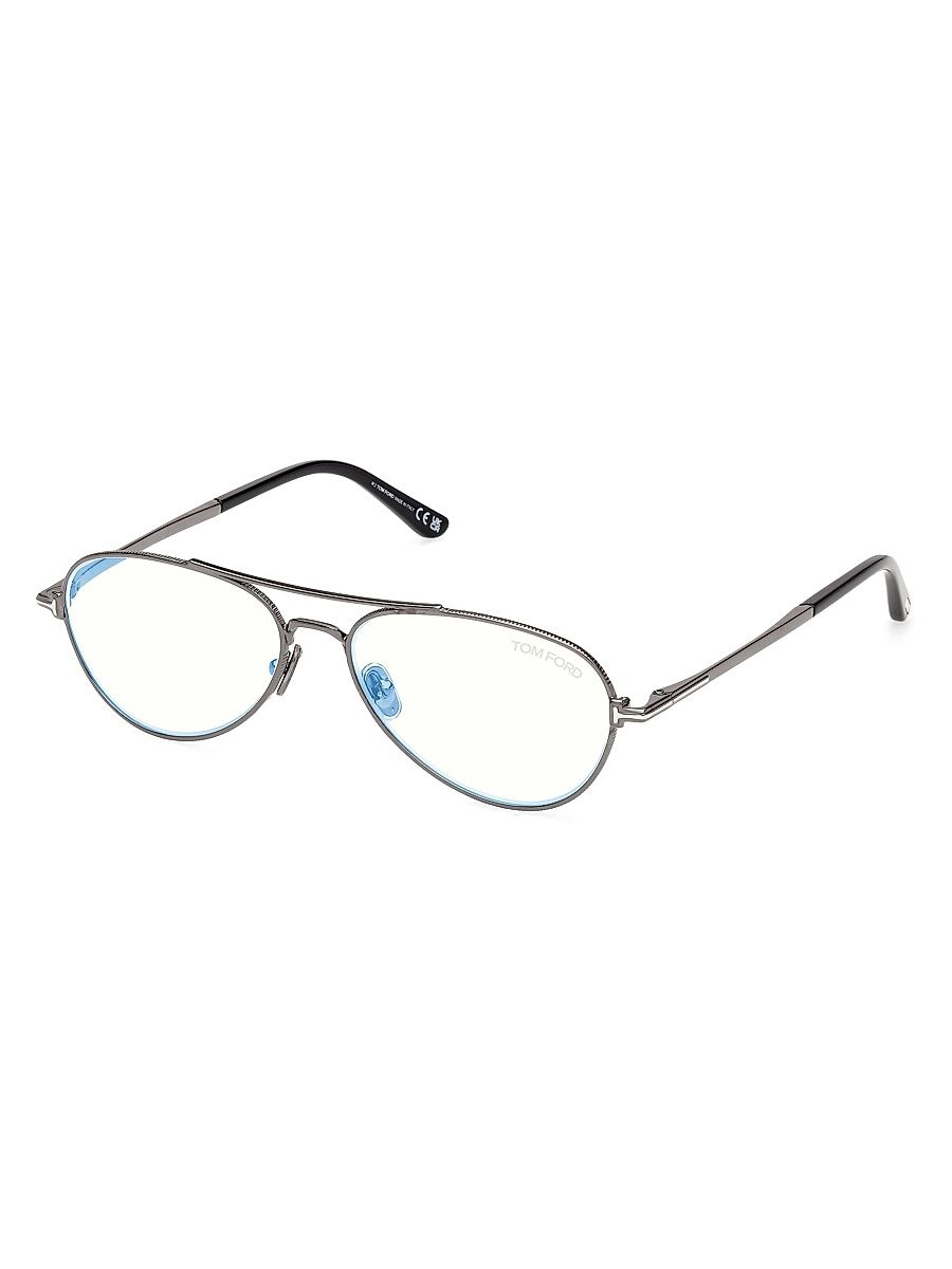 Women's 56MM Blue Block Aviator Glasses - Grey