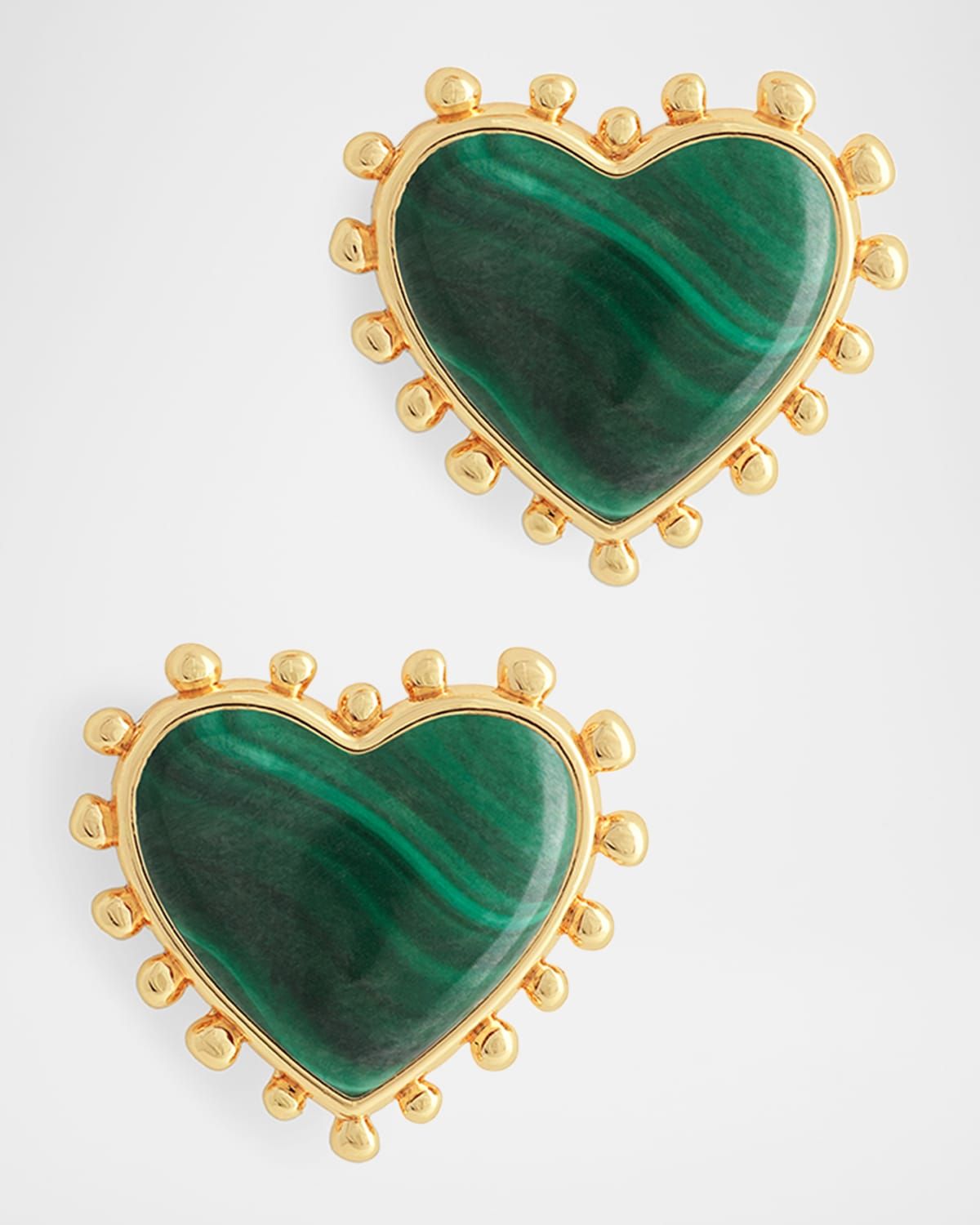 Heart Stone Stud Earrings