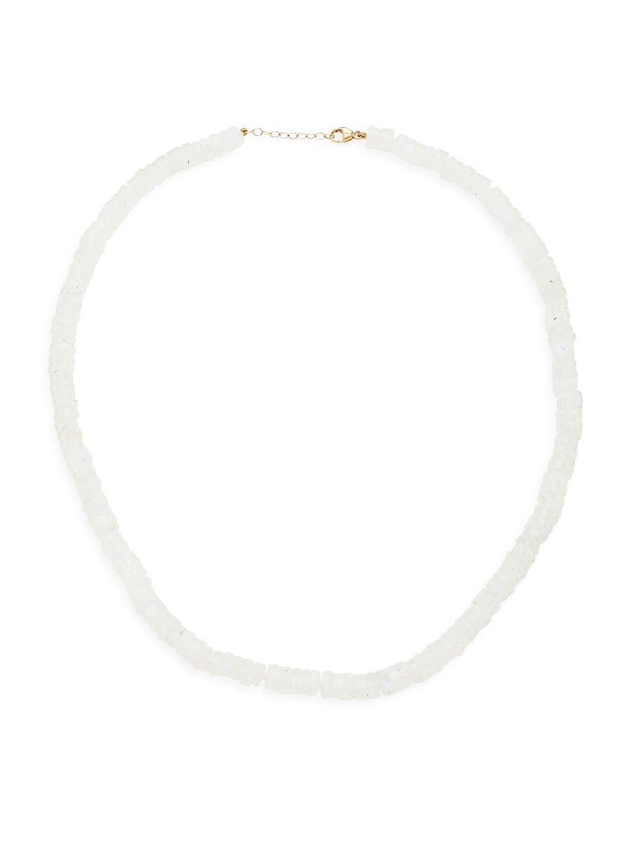Women's Atlas Fancy Cut 14K Yellow Gold & Moonstone Necklace - White