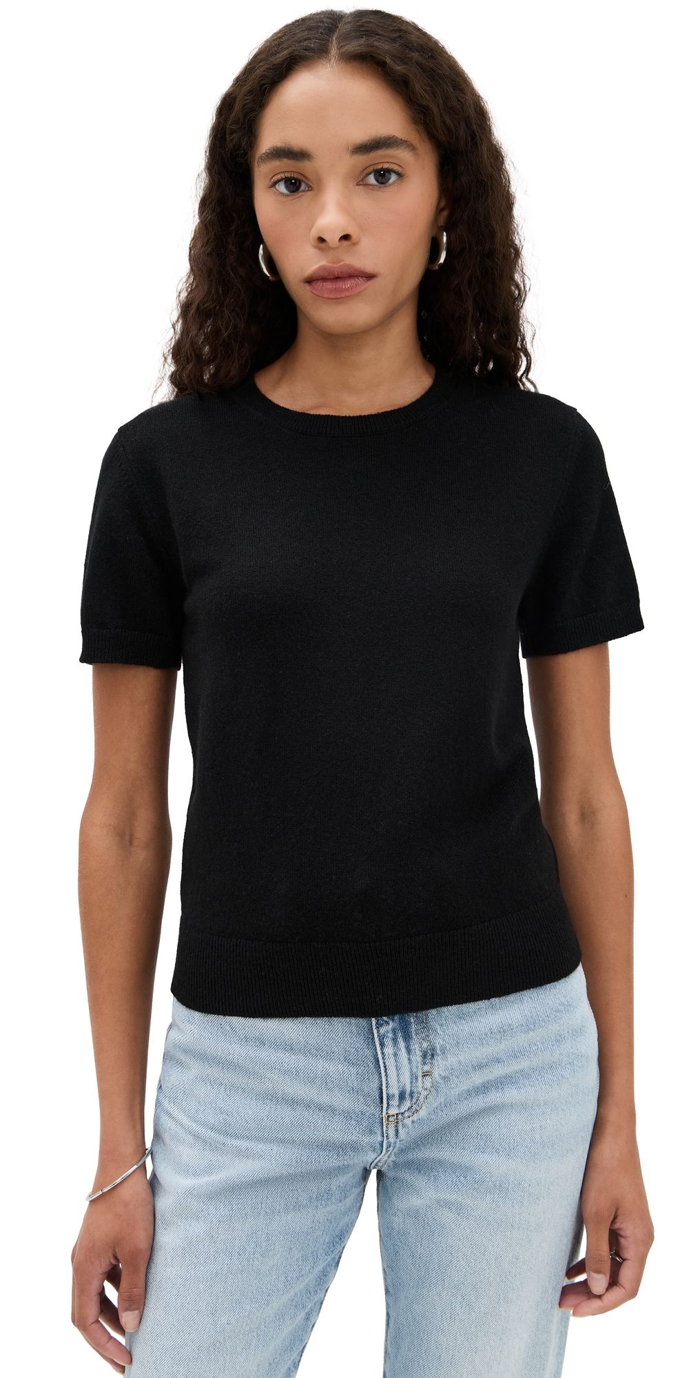 Vince Cashmere Blend Tee Black XXS