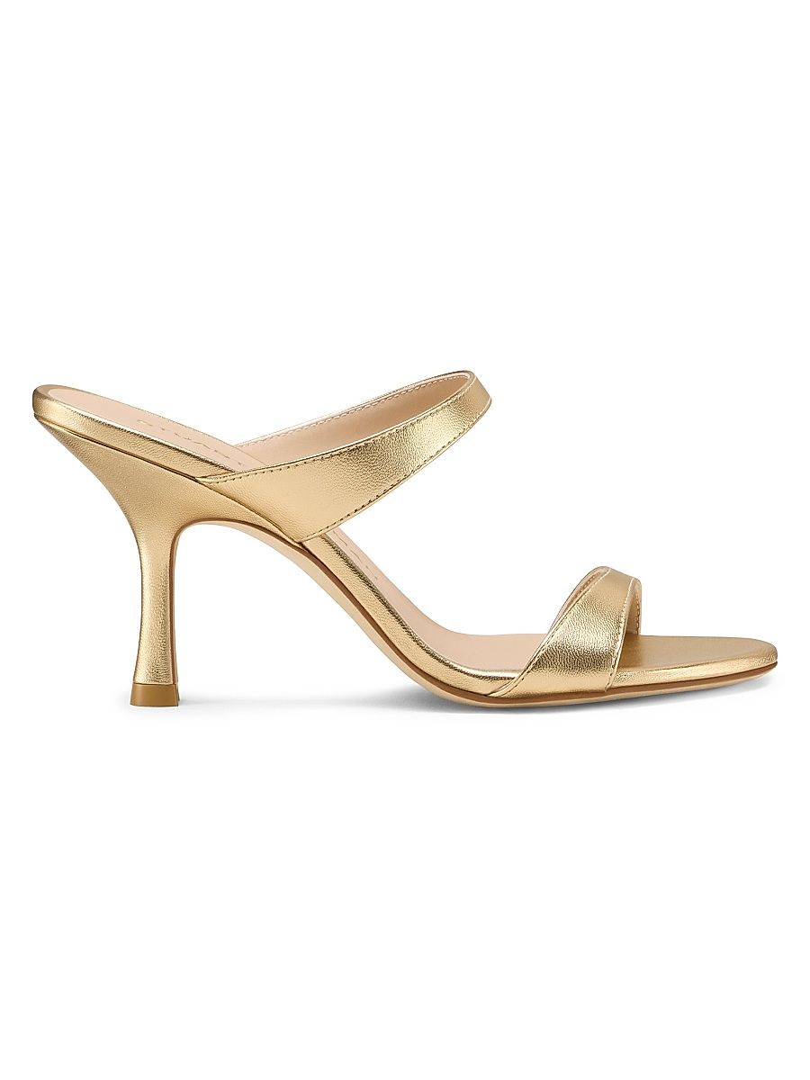 Women's Nudist 85MM Leather Sandals - Golden - Size 9